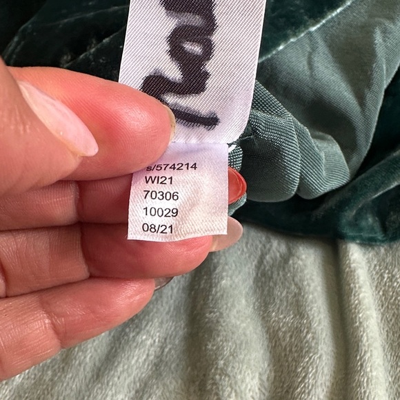 LOFT Emerald Velvet green Blouse size M puff sleeve fairy - Picture 8 of 11